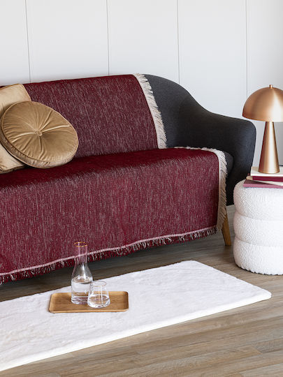 Palamaiki Tuna Sofa Throw 2 Seater Chenille 180x250cm Burgundy