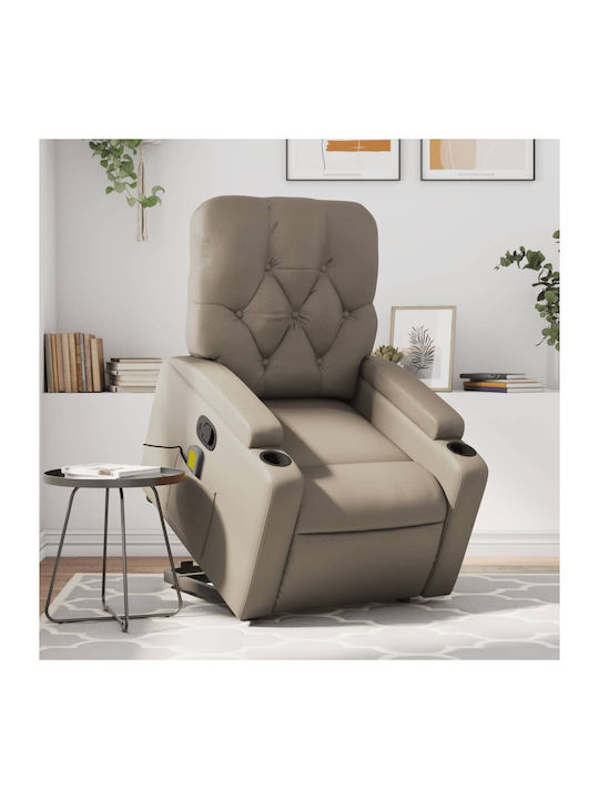 Πολυθρόνα Relax Massage με Υποπόδιο από Δερματί...