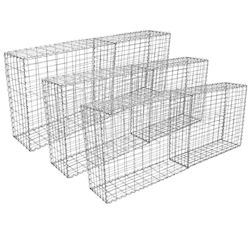 Gabin-Box für Gartenzaun aus Stahl 100x95x30cm 6Stück Silver