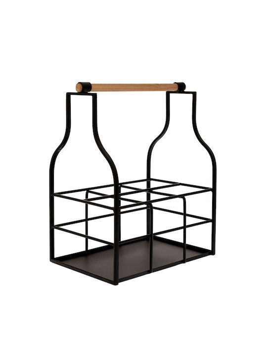 Iliadis Tischplatte Flaschenhalter Metallisch für 6 Flaschen Schwarz 33x23x40.5εκ.