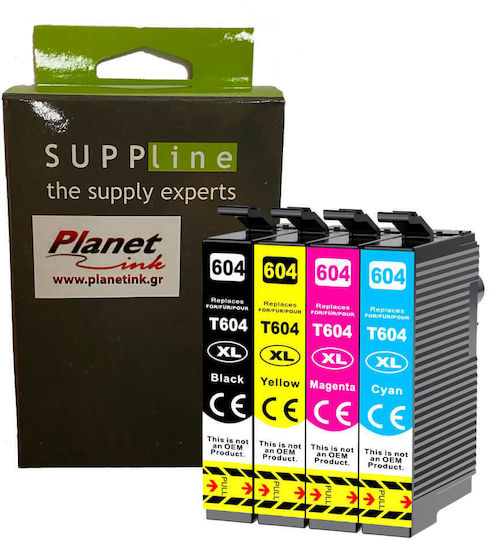 Planetink Πακέτο Συμβατών Μελανιών Εκτυπωτή InkJet Epson 604XL Multipack 43ml Πολλαπλό (Color) / Μαύρο 4τμχ
