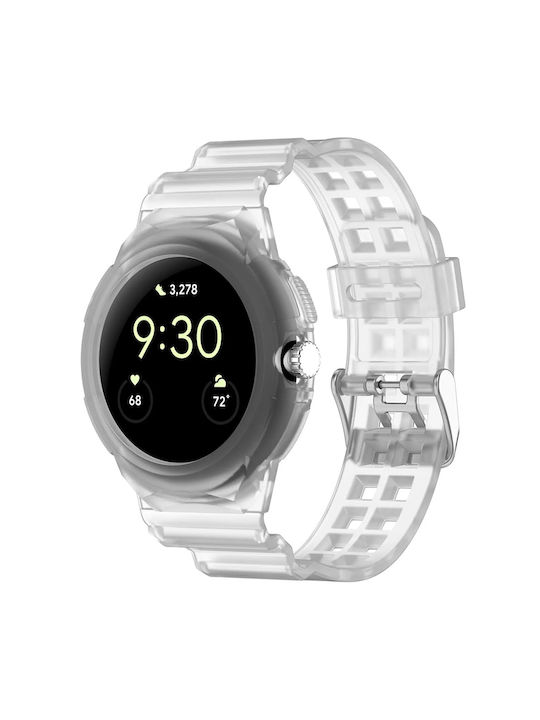 Techsuit Λουράκι Σιλικόνης Διάφανο (Google Pixel Watch 1 / 2 / 3 / 4 41mm)