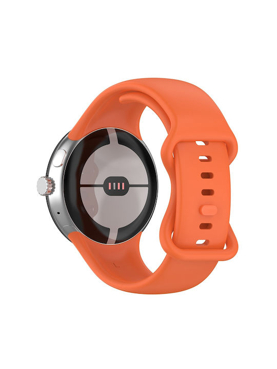 Techsuit Каишка Силикон Оранжев (Google Pixel Watch 1 / 2 / 3 / 4 41мм)