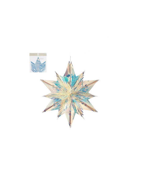 Iridescent Cream Opening Star 60x55x25cm