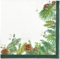 Χαρτοπετσέτες 3φυλλες "pine Cones" 33x33 Set20pcs