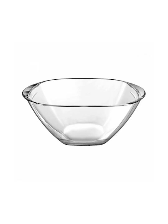 Borgonovo Serving Bowl Round Glass Transparent with Diameter 24cm