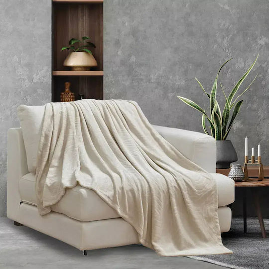 Borea Jungle Fleece Single Blanket 160x240cm Ecru