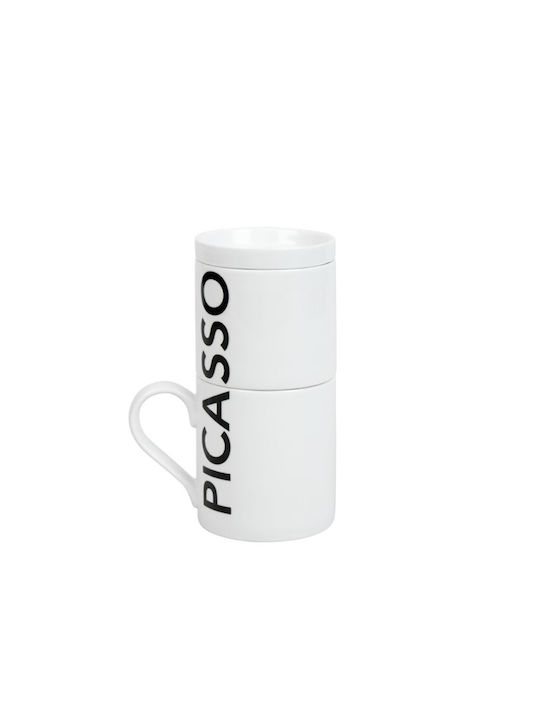 Konitz Mug from Porcelain with Lid White 370ml