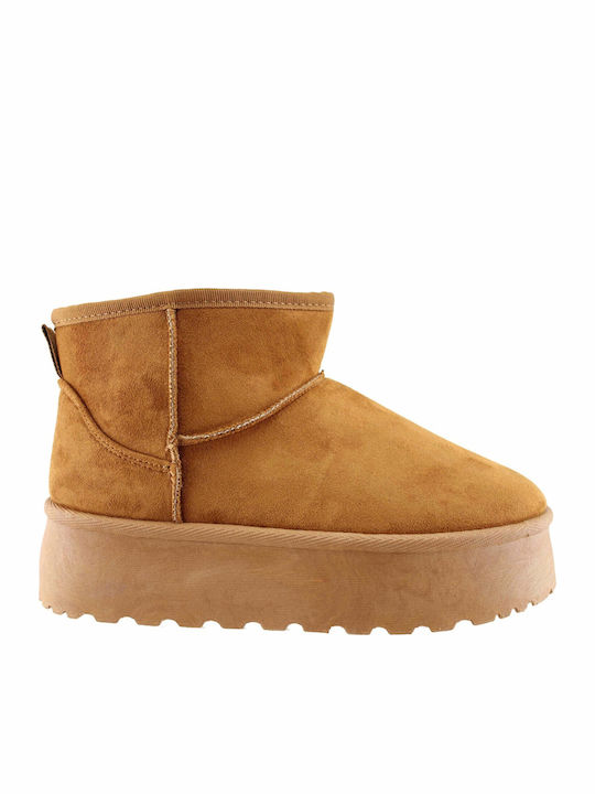 Adam's Shoes Γυναικεία Μποτάκια Καφέ
