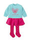 Kinder-Set mit Rock Winter 3Stück Light Blue