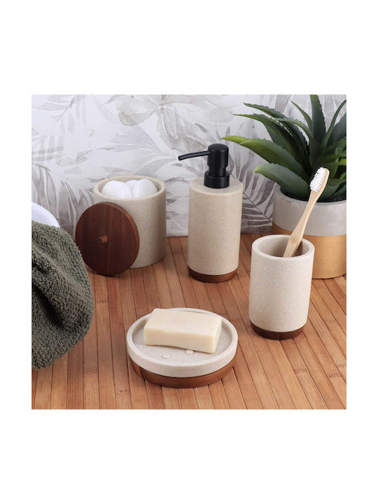 Eurocasa Eurocasa Bathroom Accessory Set Resin Beige 4 Pieces