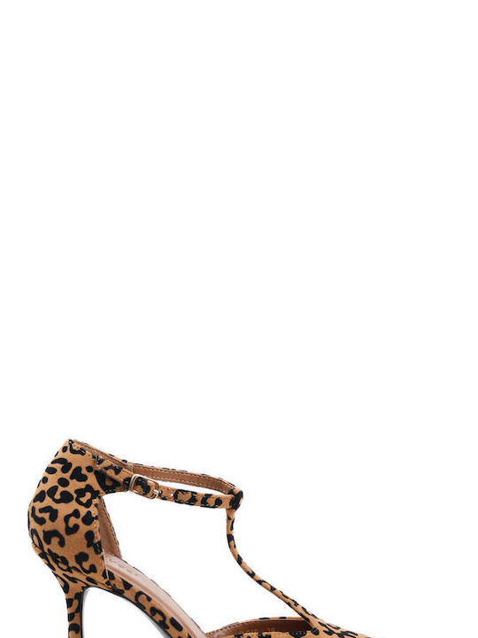 Leopard Stiletto-Absätze mit Riemen