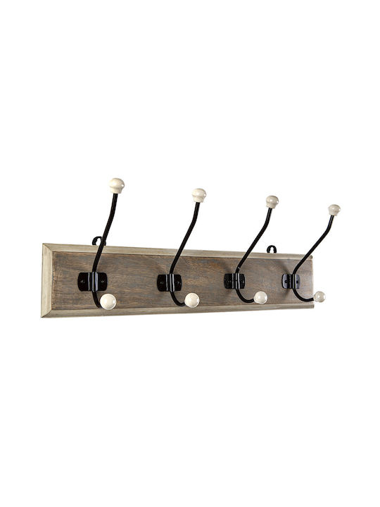 Romimex Wooden Wall Hanger Brown 48x10x17cm 1pc