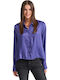 Langärmelig Damen Hemd Purple Blue