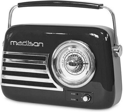 Madison ELP-FREESOUND40B Retro Radio de masă cu USB Negru