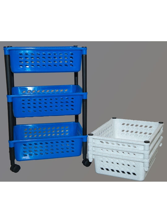 HS Aqua Küchengestell Kunststoff 3 Ebenen Blau 30x12x38cm