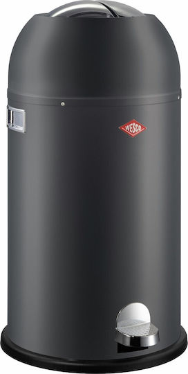 Wesco Κάδος Kickmaster Απορριμμάτων Πλαστικός με Πεντάλ Μαύρος 33lt