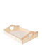 Creative Wooden Rectangular Serving Tray with Handles in Beige Color 35x25x10.5cm JAN-CD-TRAY-HEART-M 1pcs