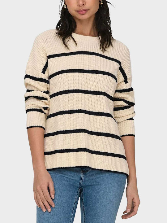 Only Damen Pullover Baumwolle Ecru