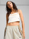 Dare To Women's Crop Top Sleeveless Alpine Snow