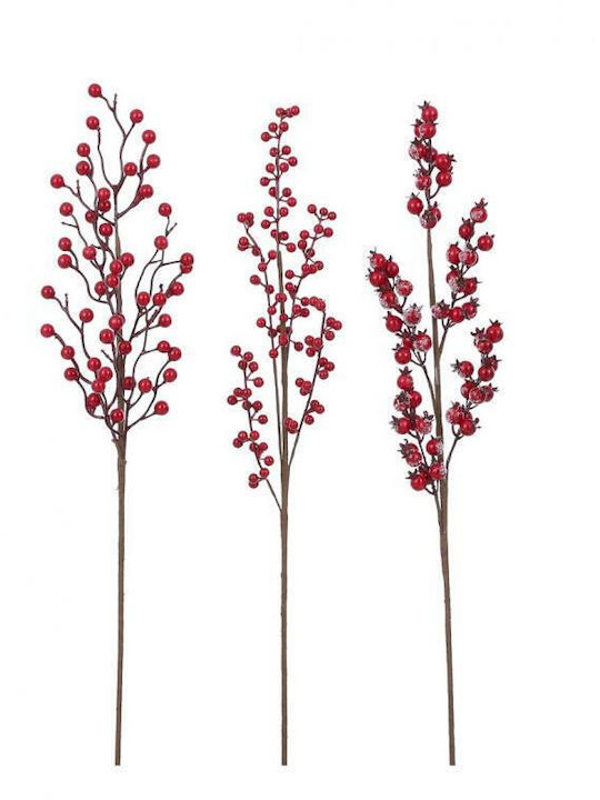 Rote Beeren Zweig/3 Stück H67cm
