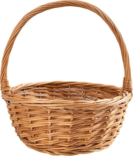 Creative Dekorativer Korb Korbweide mit Griffen Beige 22x22x26cm