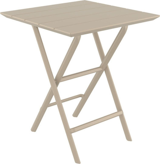 Пластмасово Маса за Малки Външни Пространства Стабилна Helen Taupe 60x60x74бр