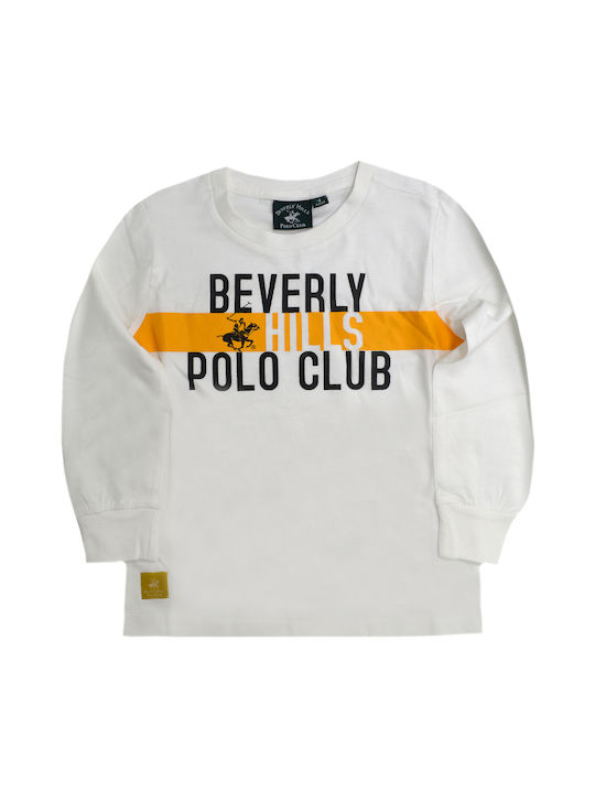 Beverly Hills Polo Club Παιδική Μπλούζα Μακρυμάνικη Λευκό/Κίτρινο