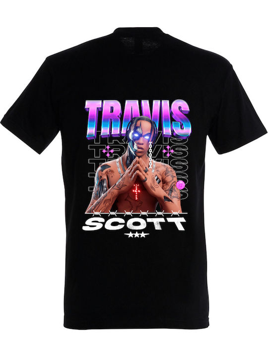 Travis Scott Fortnite T-shirt Fortnite Μαύρο Βαμβακερό Travis Scott Fortnite T-shirt Fortnite Μαύρο Βαμβακερό