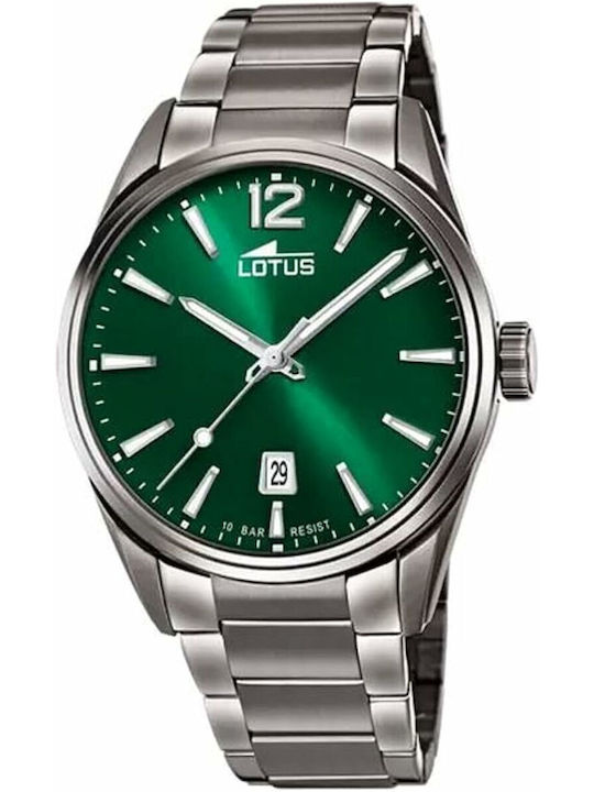 Lotus Watches Γυναικείο Ρολόι Μπαταρίας με Πράσινο Μεταλλικό Μπρασελέ
