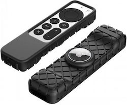 Carcasă de protecție Thd pentru telecomanda Apple TV 4K 2021 cu suport Airtag din silicon negru Carcasă de protecție Thd pentru telecomanda Apple TV 4K 2021 cu suport Airtag din silicon negru