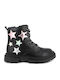Anatomisch Lederne Kinderstiefel mit Reißverschluss Schwarz