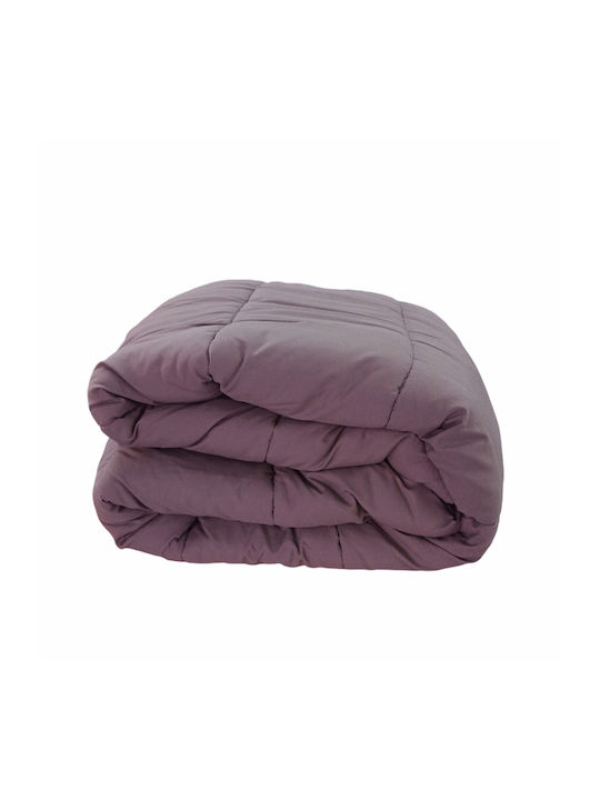 BS Collection Πάπλωμα Μονό με Γέμιση Microfiber 160x240εκ. Καφέ 270 GSM