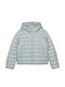 Kids' Quilted Jacket with Hood Turquoise