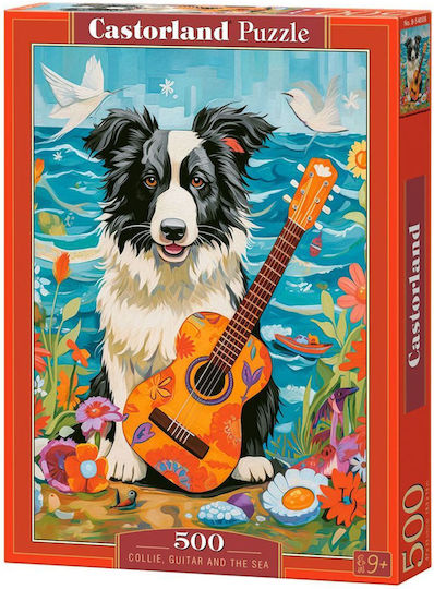 Collie, Guitar And The Sea Puzzle 2D 500 Pieces