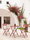 Helen Outdoor Dinner Free Standing Metal Table Marsala 60x60x74cm