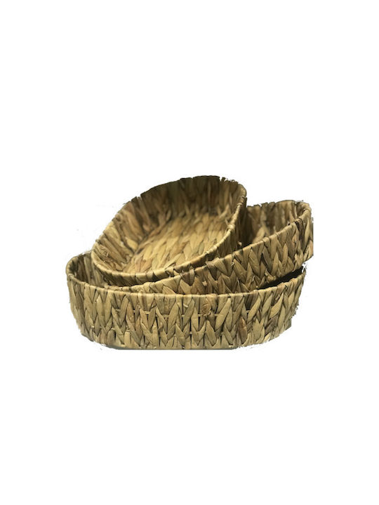 Lalos Set Decorative Baskets Wicker Brown 3 Pieces