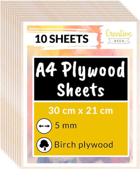 Creative Deco 10 X A4 Plywood 5mm 300 X 210 X 5 Mm Plywood Sheets Diy Crafts Perfect Pyrography Laser Cutting Modeling Milling Cnc Plotter Jigsaw