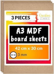 Creative Deco 3 x A3 MDF-Platte 420 x 300 x 3 m...