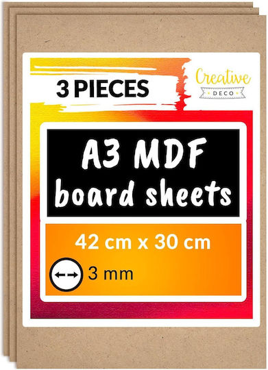 Creative Deco 3 X A3 Mdf Board 420 X 300 X 3 Mm Mdf Boards Diy Manual Work Perfect Pyrography Laser Cutting Modeling Milling Cnc Plotter Jigsaw