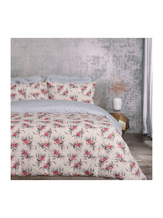 Das Home Сет Чаршафи 170x260см. Happy 9647 Beige, Blue, Pink 3бр