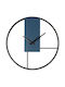 Wall Clock Black Blue Round Diameter 40x4.5cm 6/box 15-94233