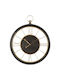 Wall Clock Black Gold Round Metallic with Latin Numerals and Frame 50x61x4cm 4/box