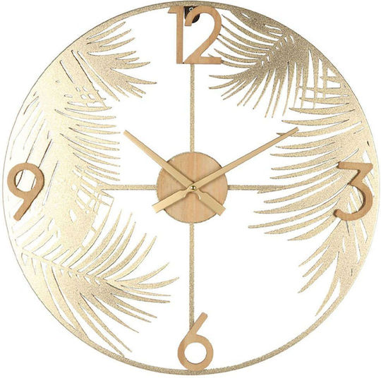 Marhome Wanduhr Gold Rund Tropikal Durchbrochen F60x3.5cm 4/Stück 15-94244