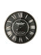 Wall Clock Gray Black Metallic Round Glass and Latin Numerals Diameter 69x7.5cm 2/box 15-94279