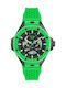 Philipp Plein Skeleton Herrenuhr 46mm Batterie mit Grünem Gummiarmband