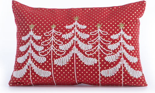 Nef-Nef Homeware Χριστουγεννιάτικο Διακοσμητικό Μαξιλάρι Μακρόστενο Κόκκινο 30x45εκ.