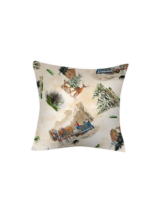 Borea Christmas Decorative Pillow Square Beige 45x45cm
