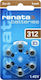 Renata Hearing Aid Batteries 312 1.45V 6pcs