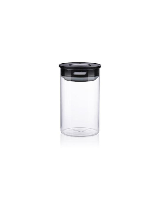 Alpina Appliances Alpina Appliances Allgemeine Verwendung Lebensmittelglas mit luftdichtem Deckel Schwarz 1000ml 1 Stück